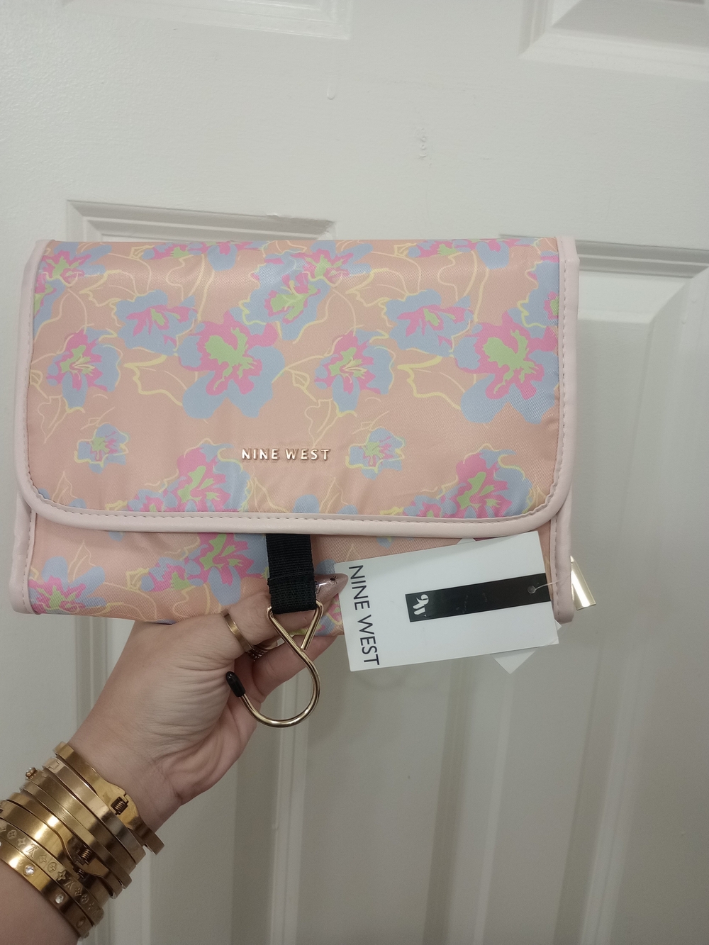 Nine West Pastel Floral Foldover Cosmetic Clutch